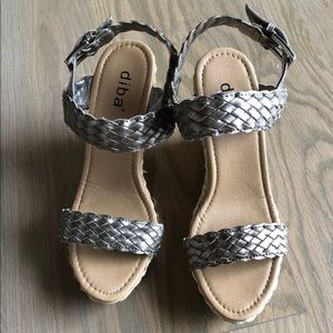 Diba wedge sandals pewter/gold